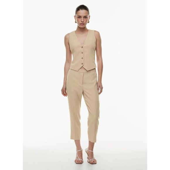 Aritzia BABATON Conan Heather Gold Camel (Re)Essential Trousers Pants, Size 8 - Picture 10 of 14
